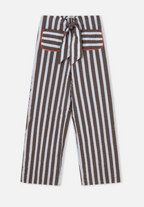 Bow Front Brown Stripe Trousers