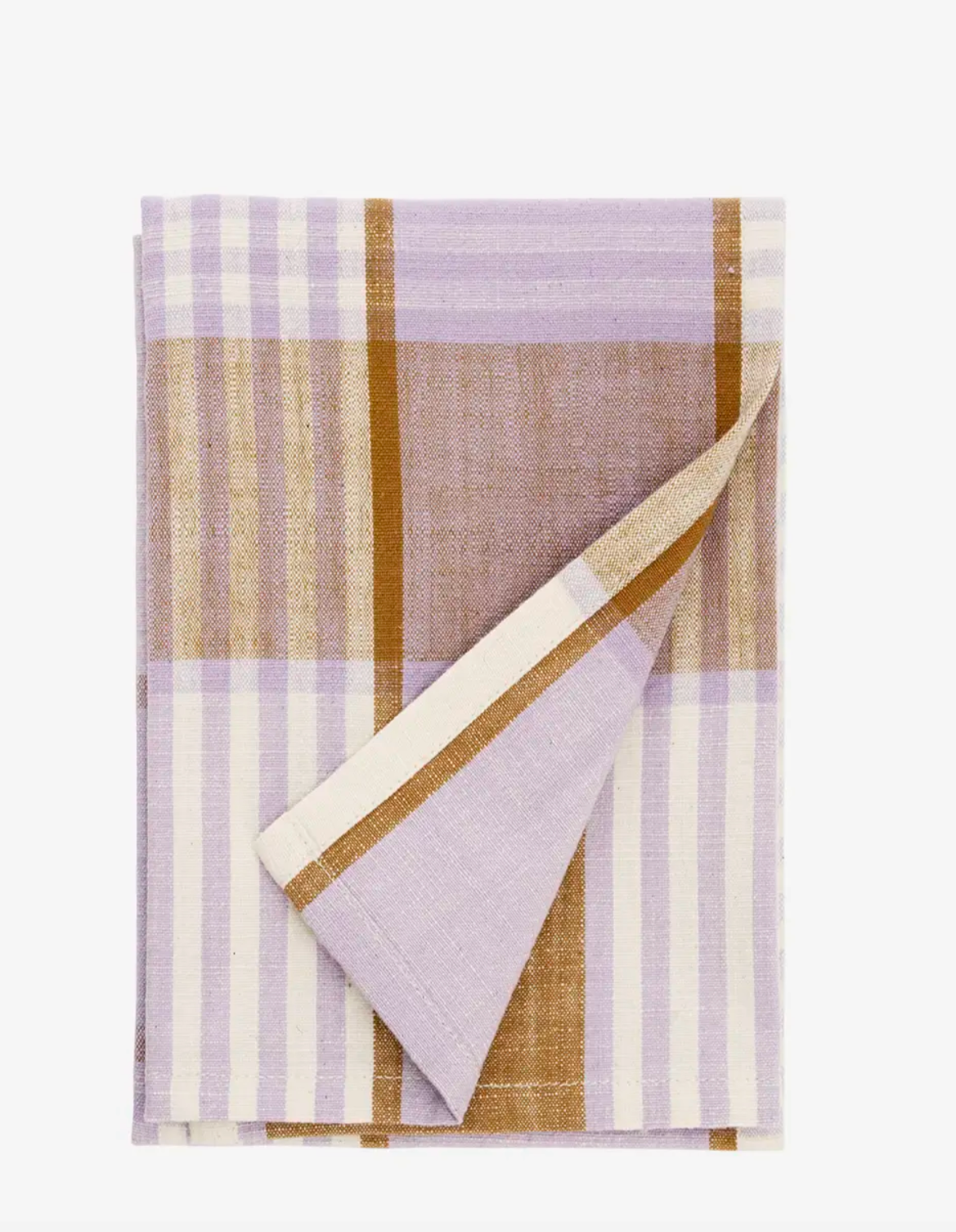 Lavender/Tan Check Tea Towel