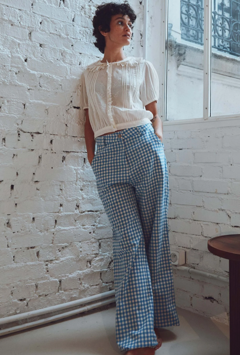 Vichy Blue Gingham Trousers