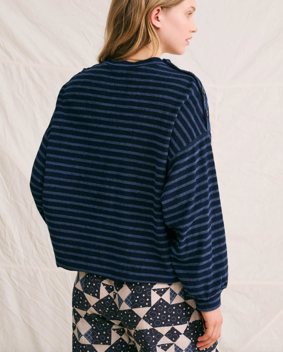 Victorine Navy Stripe Sweatshirt