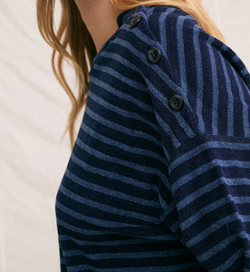 Victorine Navy Stripe Sweatshirt