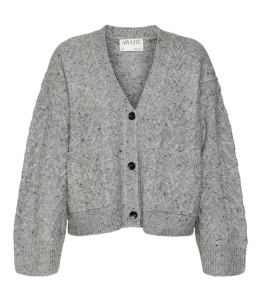 Grey Cable Cardigan