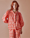Red Gingham Bow Blouse