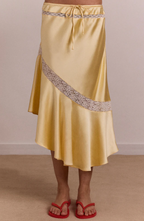 Delphia Satin Midi Skirt