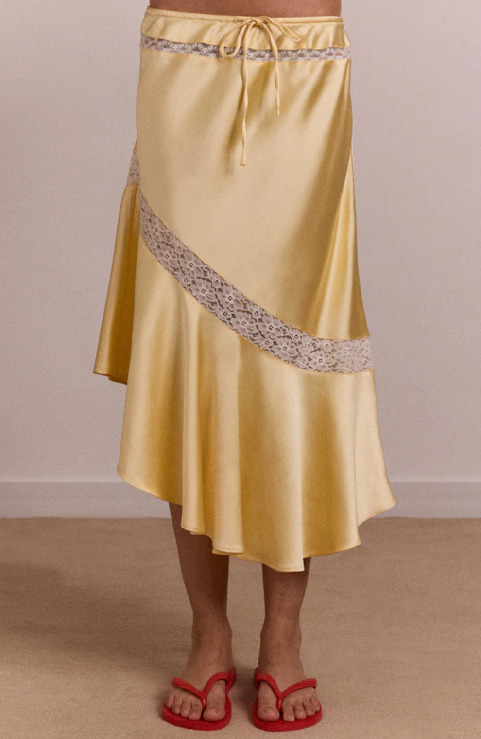 Delphia Satin Midi Skirt