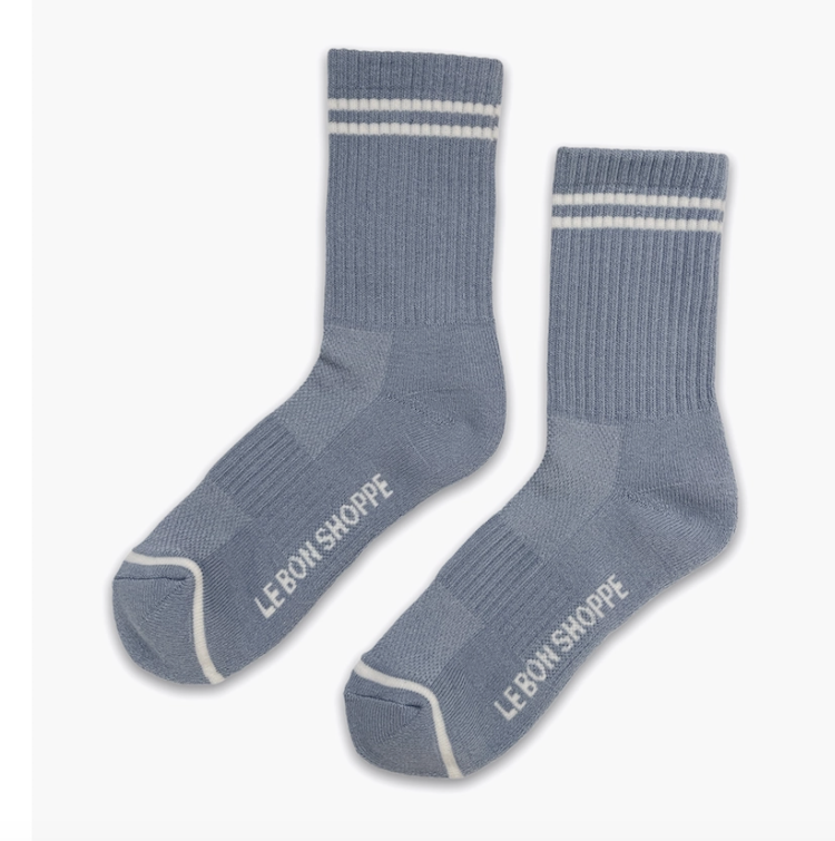 Blue Grey Boyfriend Socks