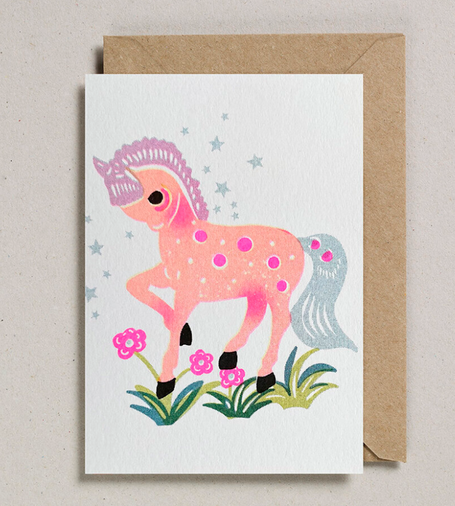 Riso Pink Horse Card
