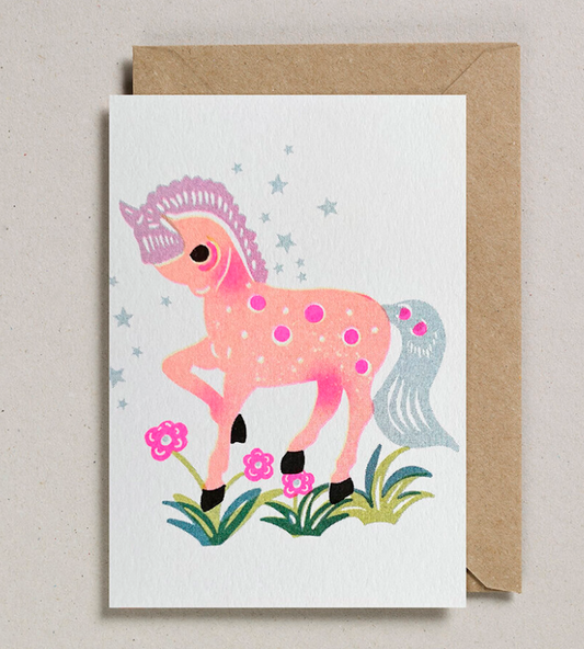 Riso Pink Horse Card