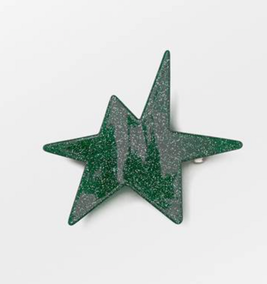 Green Star Glitter Hair clip