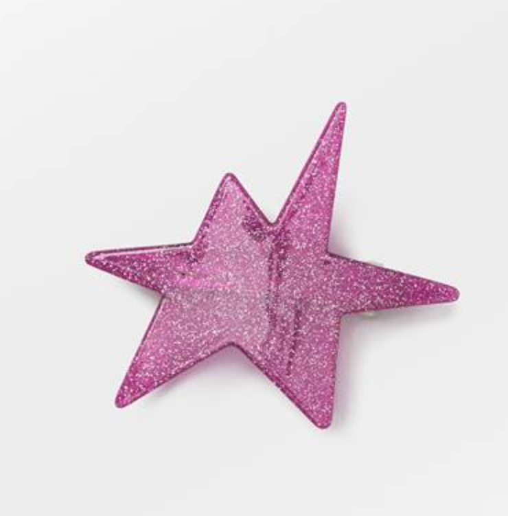 Pink Star Glitter Hair clip