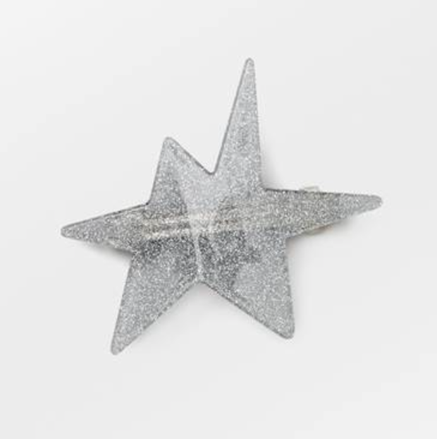Silver Star Glitter Hairclip
