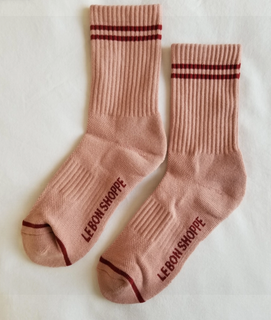 Boyfriend Socks Vintage Pink